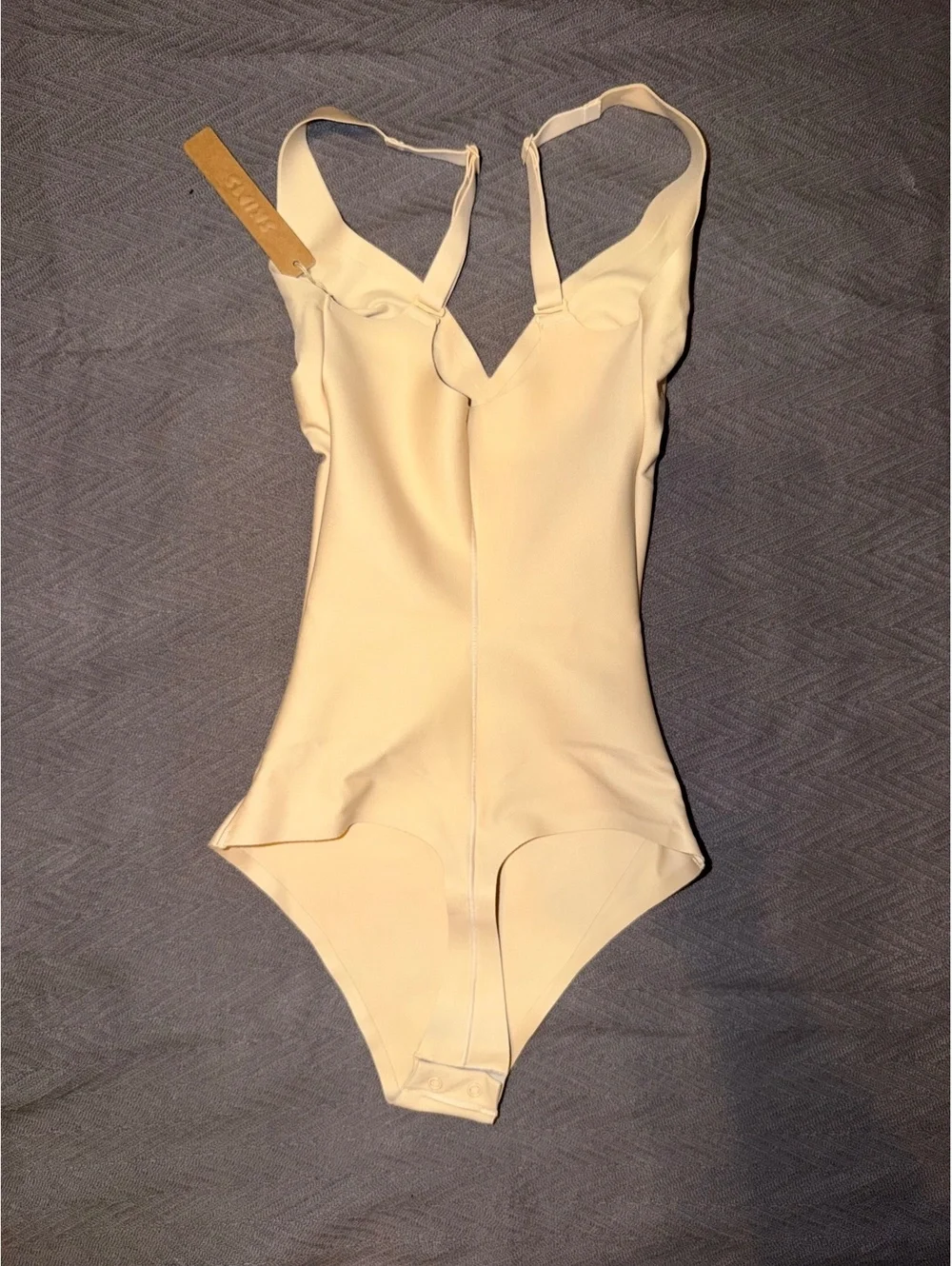 Skims Beige One Piece Swimsuit with Adjustable Straps